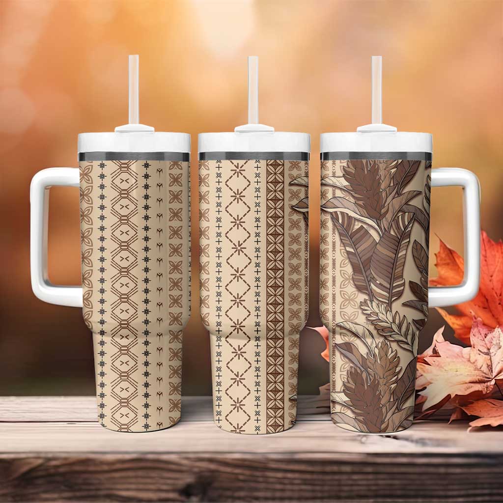 Women's Day Samoa Malu Tattoo Inspired Mix Teuila Tumbler With Handle Vintage Tapa LT7 - Polynesian Pride