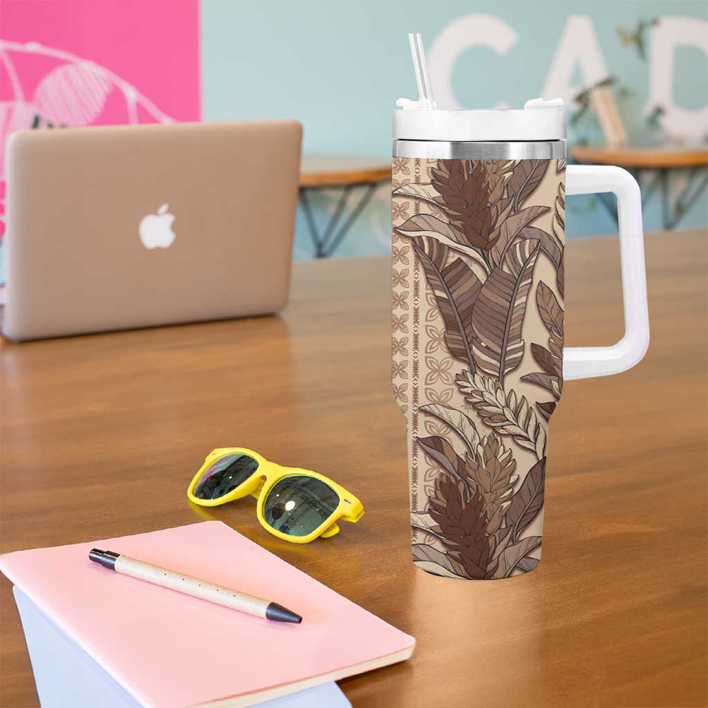 Women's Day Samoa Malu Tattoo Inspired Mix Teuila Tumbler With Handle Vintage Tapa LT7 - Polynesian Pride