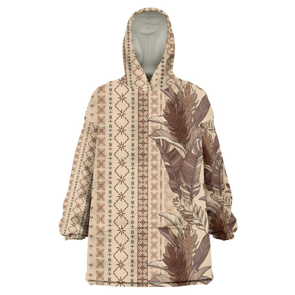 Women's Day Samoa Malu Tattoo Inspired Mix Teuila Wearable Blanket Hoodie Vintage Tapa LT7 One Size Beige - Polynesian Pride