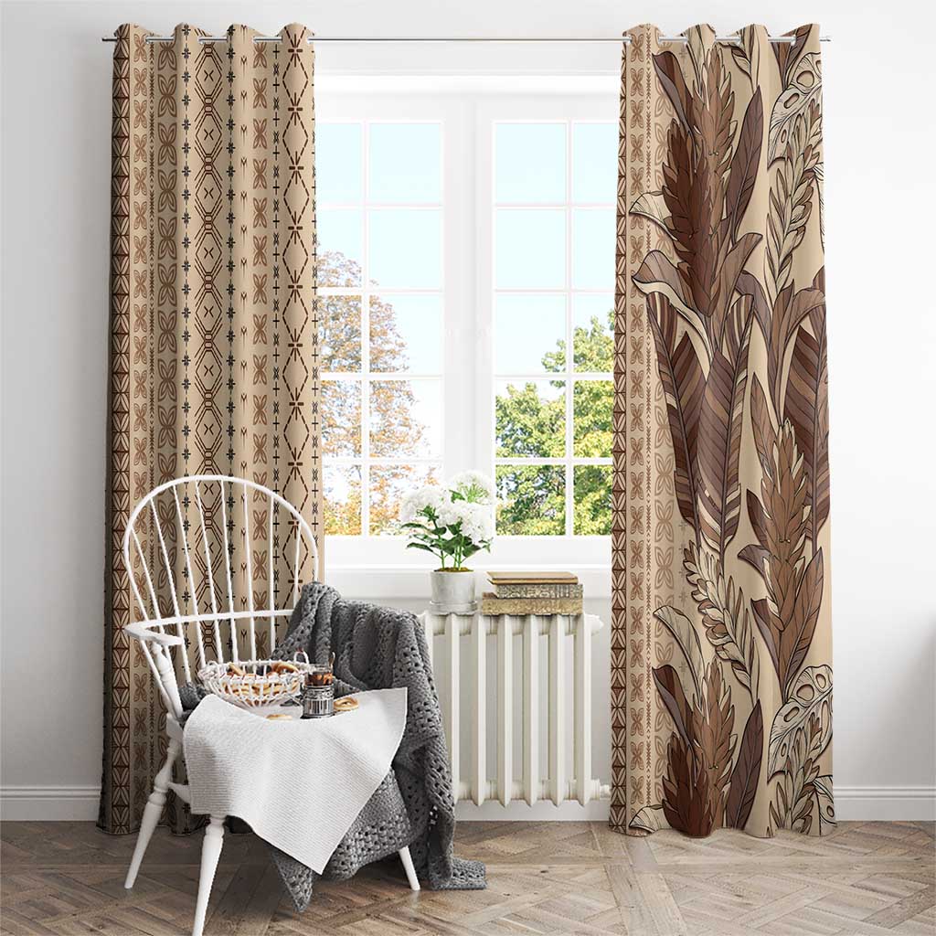 Women's Day Samoa Malu Tattoo Inspired Mix Teuila Window Curtain Vintage Tapa LT7 - Polynesian Pride
