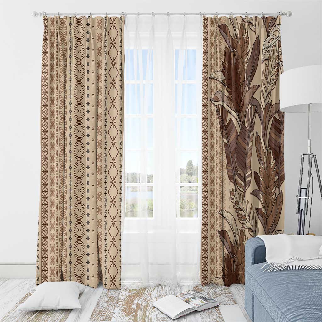 Women's Day Samoa Malu Tattoo Inspired Mix Teuila Window Curtain Vintage Tapa LT7 - Polynesian Pride