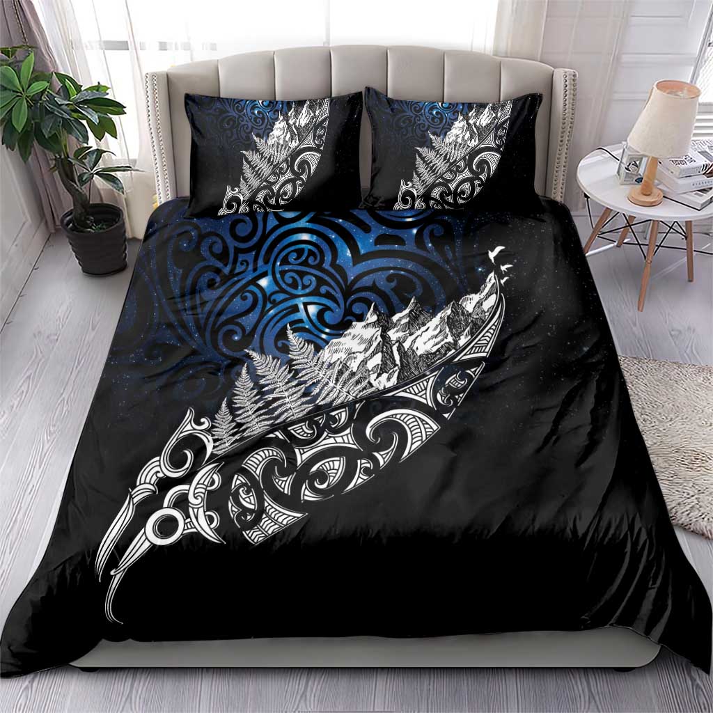 Maori Matariki Bedding Set Landscape Styled Fern - Galaxy