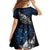 Maori Matariki Kid Short Sleeve Dress Landscape Styled Fern - Galaxy