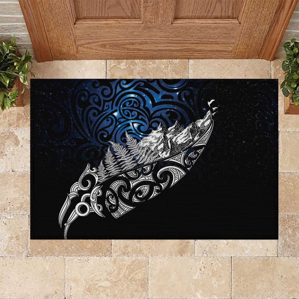 Maori Matariki Rubber Doormat Landscape Styled Fern - Galaxy