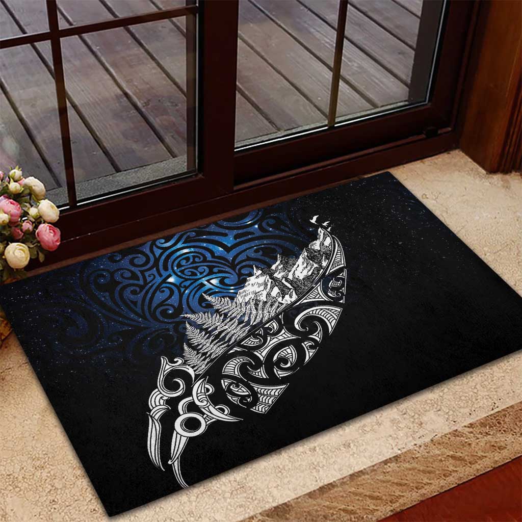 Maori Matariki Rubber Doormat Landscape Styled Fern - Galaxy
