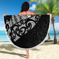 Maori Matariki Beach Blanket Landscape Styled Fern - Monochrome