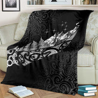 Maori Matariki Blanket Landscape Styled Fern - Monochrome