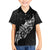 Maori Matariki Family Matching Off The Shoulder Long Sleeve Dress and Hawaiian Shirt Landscape Styled Fern - Monochrome