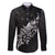 Maori Matariki Family Matching Off Shoulder Short Dress and Hawaiian Shirt Landscape Styled Fern - Monochrome