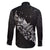 Maori Matariki Family Matching Off Shoulder Short Dress and Hawaiian Shirt Landscape Styled Fern - Monochrome