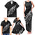 Maori Matariki Family Matching Tank Maxi Dress and Hawaiian Shirt Landscape Styled Fern - Monochrome