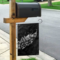 Maori Matariki Garden Flag Landscape Styled Fern - Monochrome