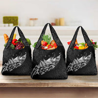 Maori Matariki Grocery Bag Landscape Styled Fern - Monochrome