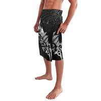 Maori Matariki Lavalava Landscape Styled Fern - Monochrome