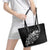 Maori Matariki Leather Tote Bag Landscape Styled Fern - Monochrome