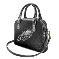 Maori Matariki Shoulder Handbag Landscape Styled Fern - Monochrome