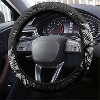 Maori Matariki Steering Wheel Cover Landscape Styled Fern - Monochrome
