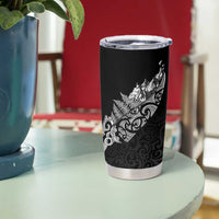 Maori Matariki Tumbler Cup Landscape Styled Fern - Monochrome