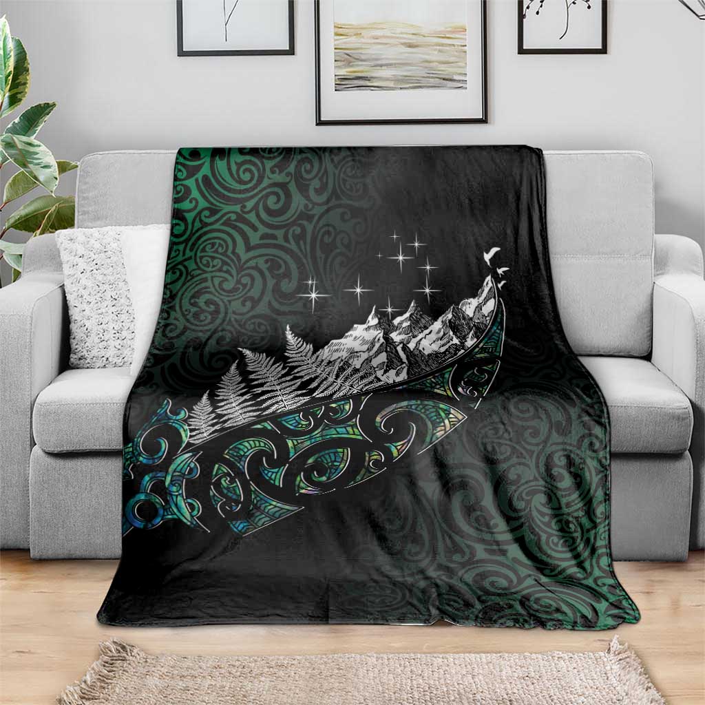 Maori Matariki Blanket Landscape Styled Fern - Paua Shell