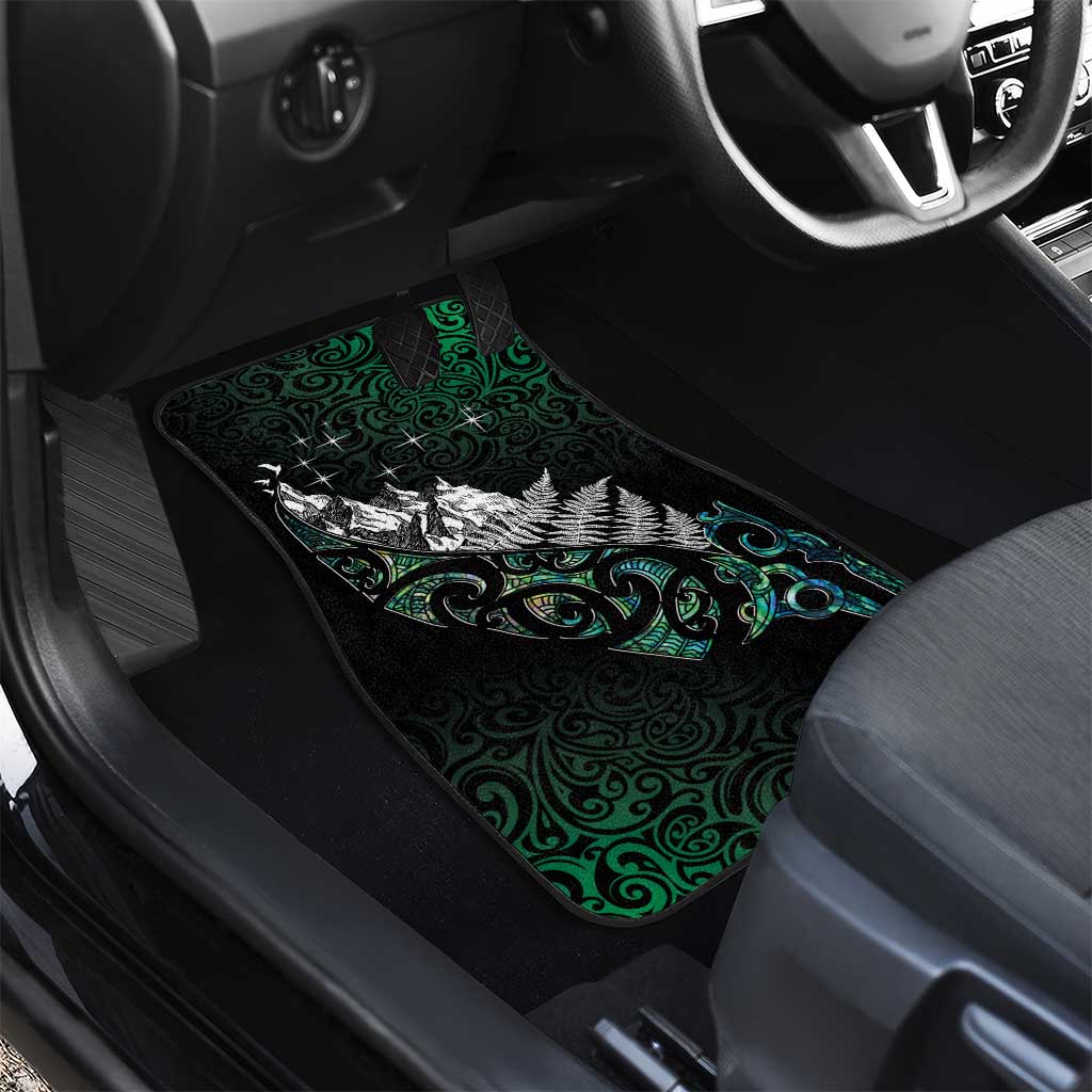 Maori Matariki Car Mats Landscape Styled Fern - Paua Shell
