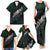 Maori Matariki Family Matching Tank Maxi Dress and Hawaiian Shirt Landscape Styled Fern - Paua Shell