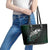 Maori Matariki Leather Tote Bag Landscape Styled Fern - Paua Shell