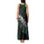 Maori Matariki Tank Maxi Dress Landscape Styled Fern - Paua Shell