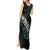 Maori Matariki Tank Maxi Dress Landscape Styled Fern - Paua Shell