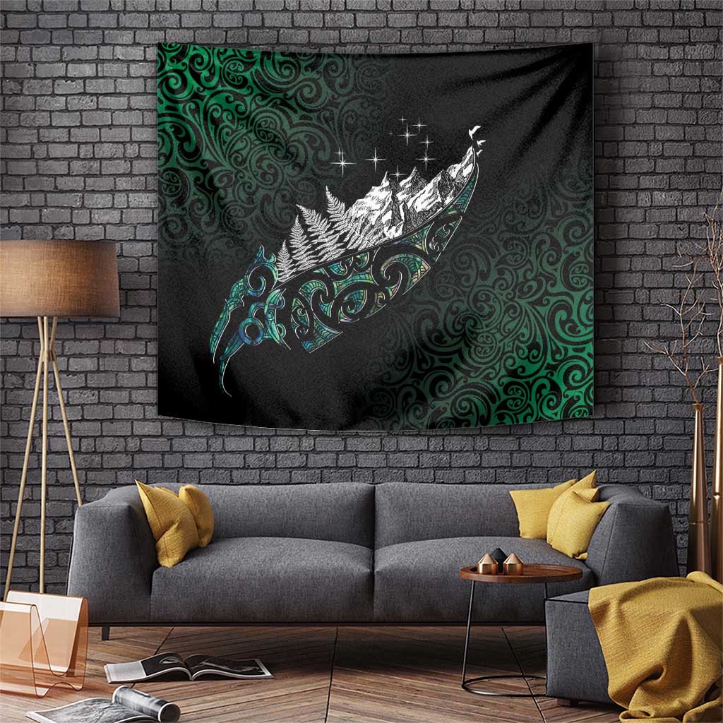 Maori Matariki Tapestry Landscape Styled Fern - Paua Shell