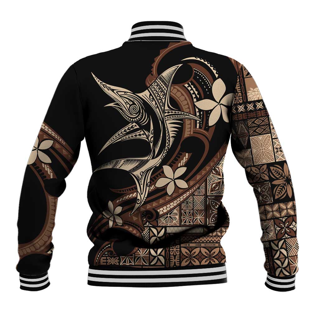 Samoa Manuia le Aso Tuto'atasi Baseball Jacket Siapo Mamanu Mix Tatau Marlin LT7 - Polynesian Pride
