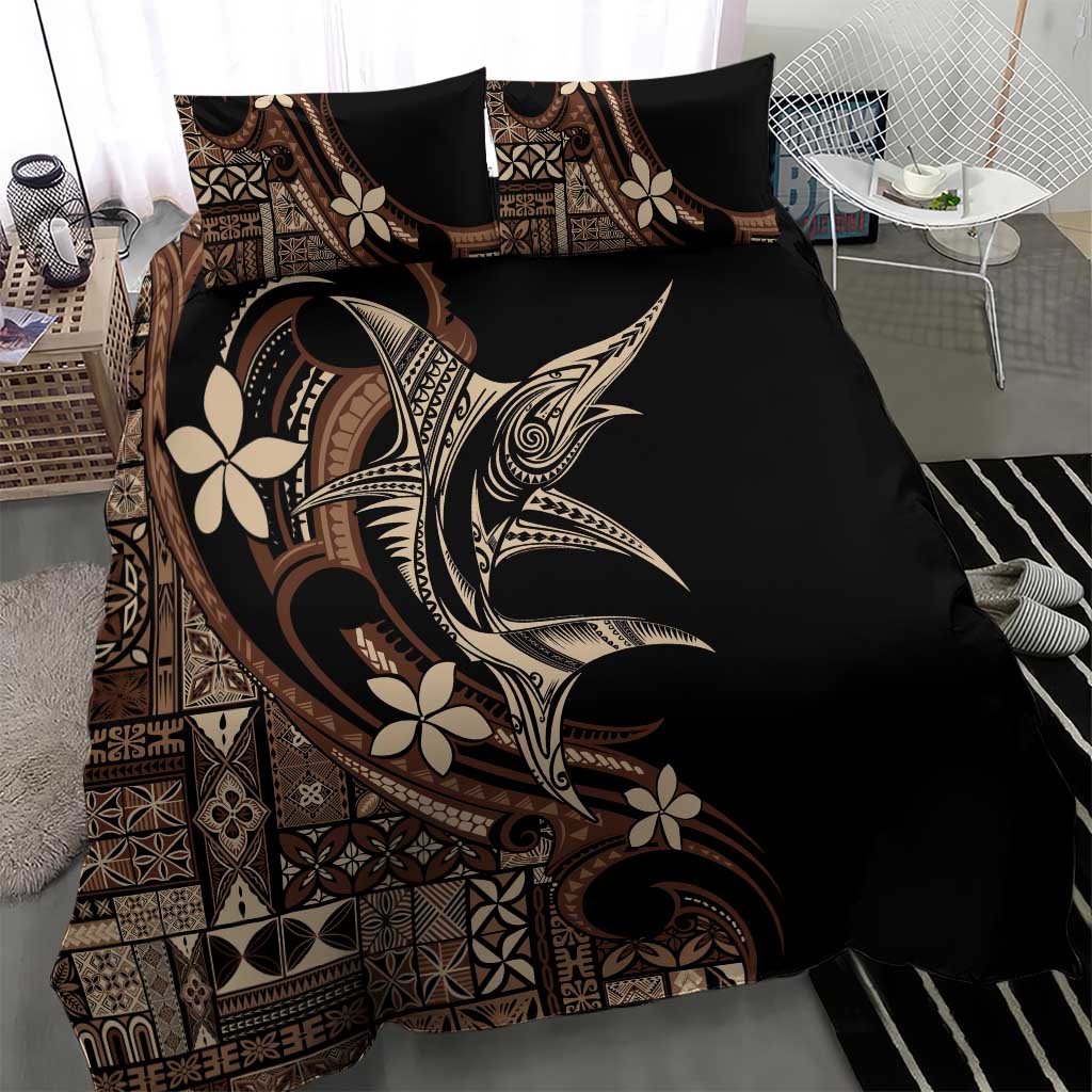 Samoa Manuia le Aso Tuto'atasi Bedding Set Siapo Mamanu Mix Tatau Marlin