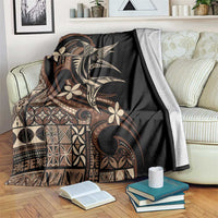 Samoa Manuia le Aso Tuto'atasi Blanket Siapo Mamanu Mix Tatau Marlin LT7 Black - Polynesian Pride