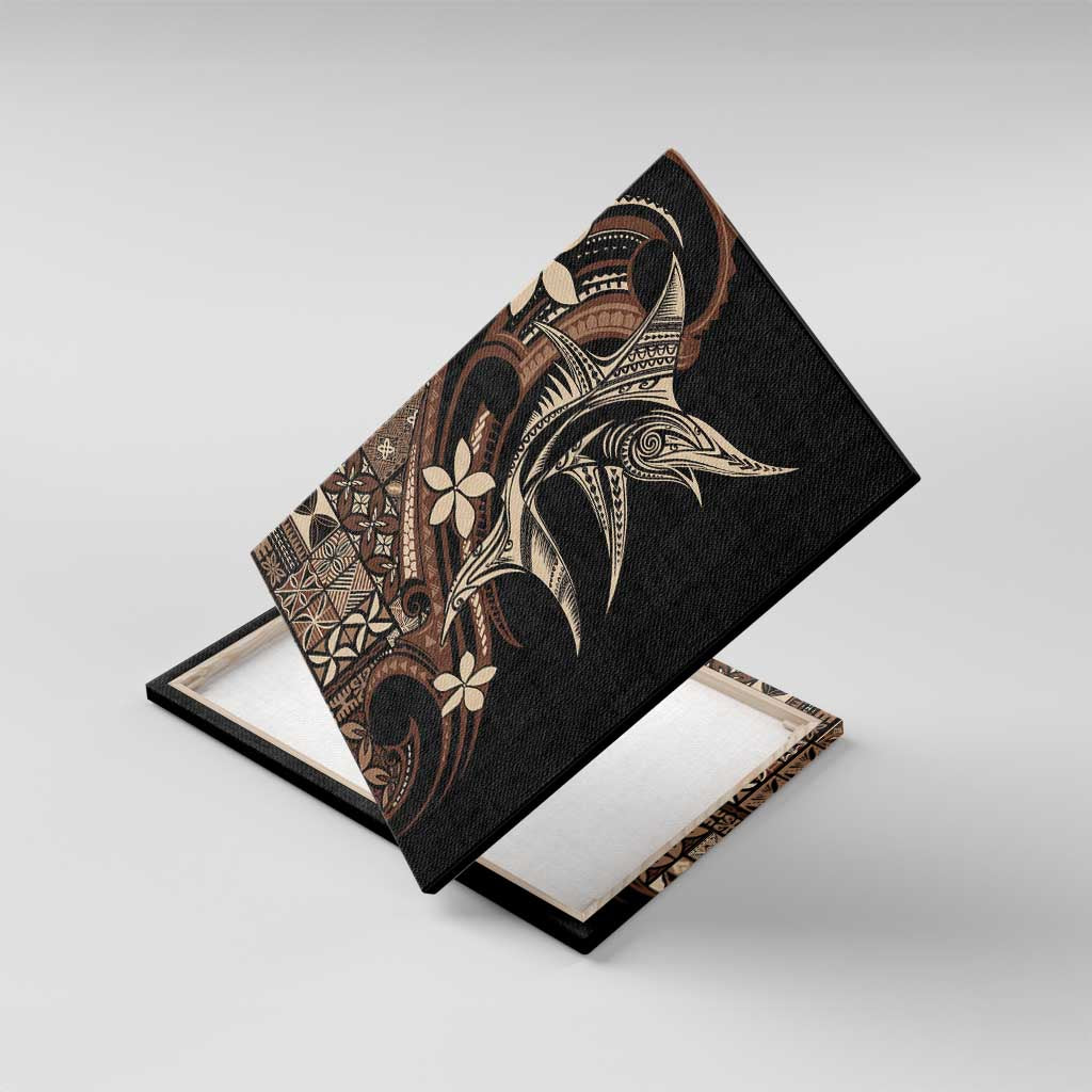 Samoa Manuia le Aso Tuto'atasi Canvas Wall Art Siapo Mamanu Mix Tatau Marlin LT7 With Frame Black - Polynesian Pride