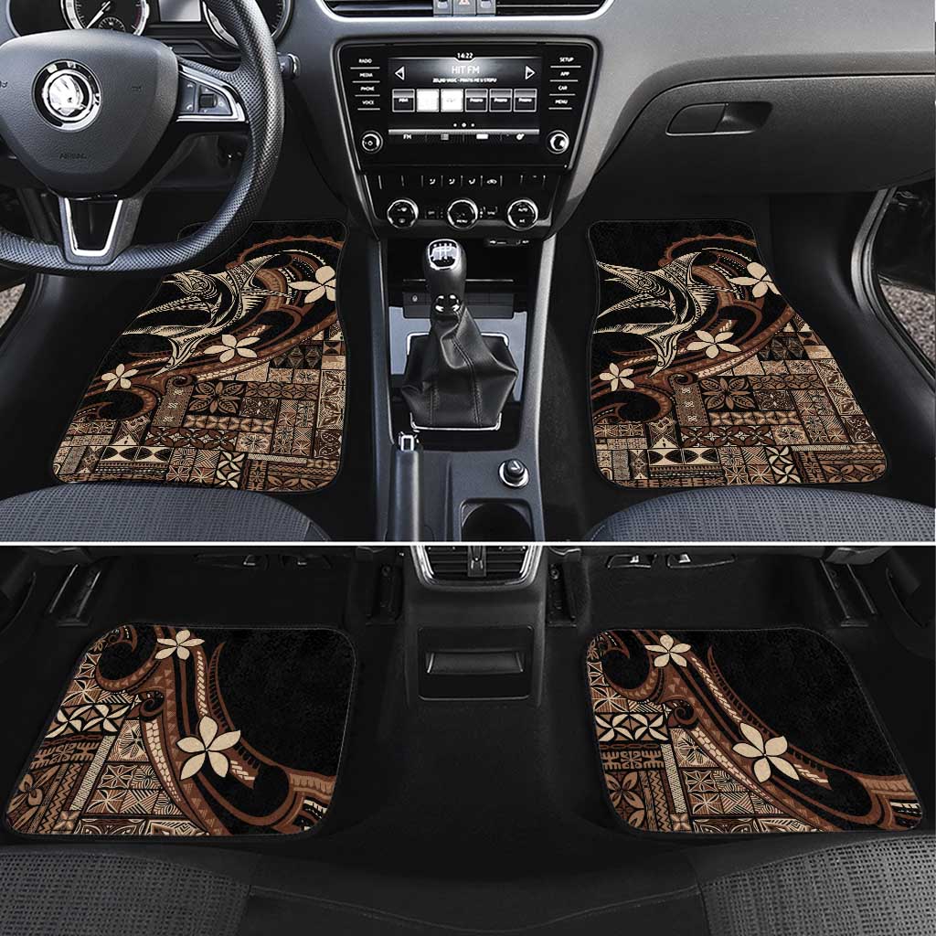 Samoa Manuia le Aso Tuto'atasi Car Mats Siapo Mamanu Mix Tatau Marlin LT7 Set 4pcs Black - Polynesian Pride