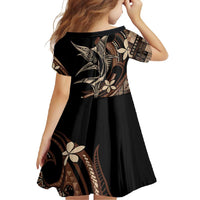 Samoa Manuia le Aso Tuto'atasi Family Matching Long Sleeve Bodycon Dress and Hawaiian Shirt Siapo Mamanu Mix Tatau Marlin