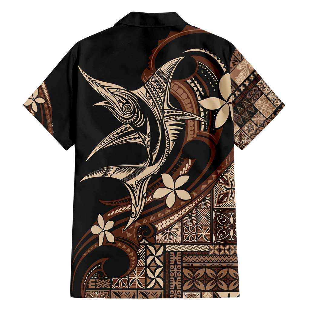 Samoa Manuia le Aso Tuto'atasi Family Matching Off Shoulder Maxi Dress and Hawaiian Shirt Siapo Mamanu Mix Tatau Marlin