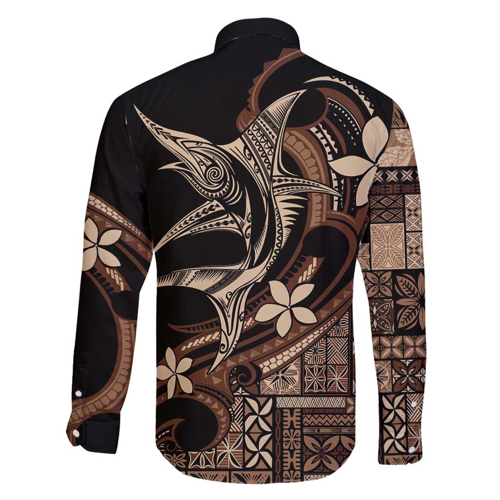 Samoa Manuia le Aso Tuto'atasi Family Matching Off Shoulder Maxi Dress and Hawaiian Shirt Siapo Mamanu Mix Tatau Marlin