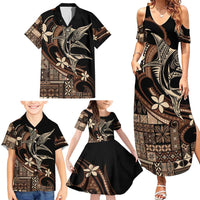 Samoa Manuia le Aso Tuto'atasi Family Matching Summer Maxi Dress and Hawaiian Shirt Siapo Mamanu Mix Tatau Marlin