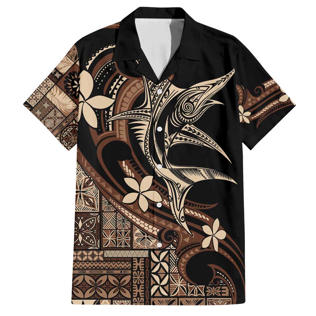Samoa Manuia le Aso Tuto'atasi Family Matching Summer Maxi Dress and Hawaiian Shirt Siapo Mamanu Mix Tatau Marlin