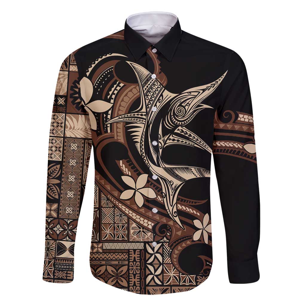 Samoa Manuia le Aso Tuto'atasi Family Matching Tank Maxi Dress and Hawaiian Shirt Siapo Mamanu Mix Tatau Marlin