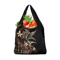 Samoa Manuia le Aso Tuto'atasi Grocery Bag Siapo Mamanu Mix Tatau Marlin LT7 1-pack One Size Black - Polynesian Pride