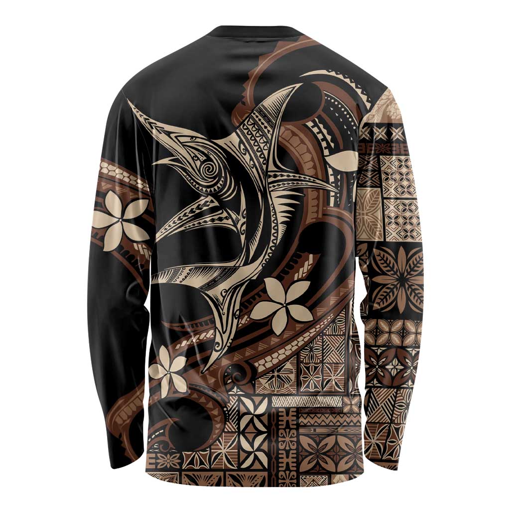 Samoa Manuia le Aso Tuto'atasi Long Sleeve Shirt Siapo Mamanu Mix Tatau Marlin LT7 - Polynesian Pride