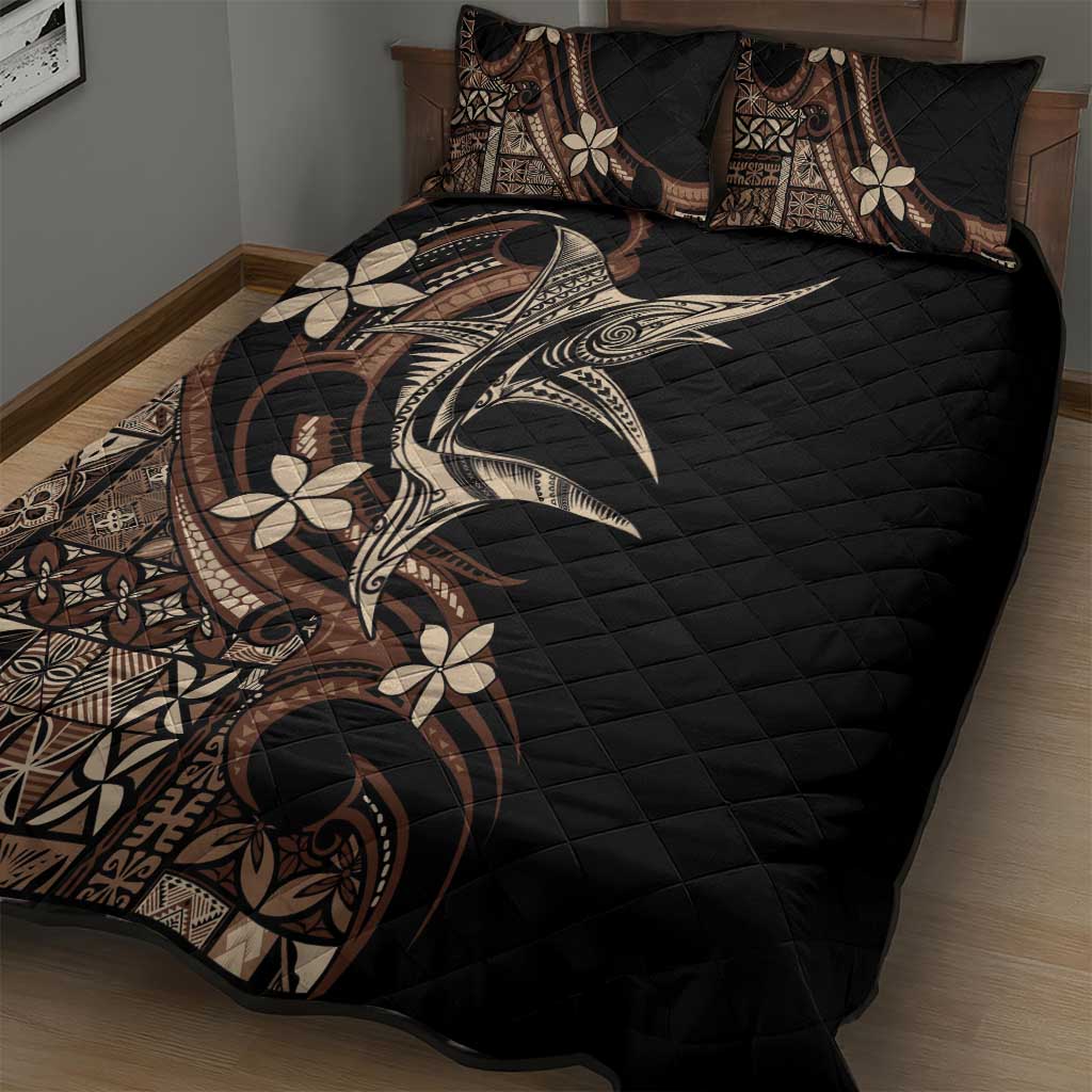 Samoa Manuia le Aso Tuto'atasi Quilt Bed Set Siapo Mamanu Mix Tatau Marlin LT7 - Polynesian Pride