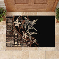 Samoa Manuia le Aso Tuto'atasi Rubber Doormat Siapo Mamanu Mix Tatau Marlin LT7 Black - Polynesian Pride