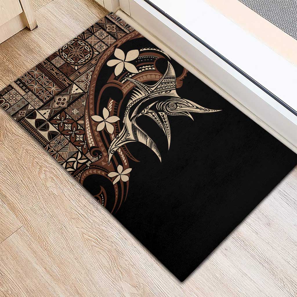 Samoa Manuia le Aso Tuto'atasi Rubber Doormat Siapo Mamanu Mix Tatau Marlin LT7 - Polynesian Pride