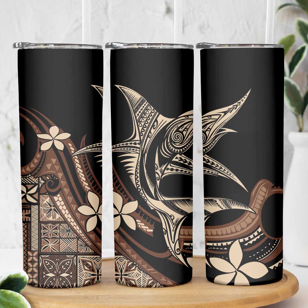 Samoa Manuia le Aso Tuto'atasi Skinny Tumbler Siapo Mamanu Mix Tatau Marlin