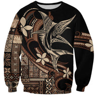 Samoa Manuia le Aso Tuto'atasi Sweatshirt Siapo Mamanu Mix Tatau Marlin LT7 Unisex Black - Polynesian Pride