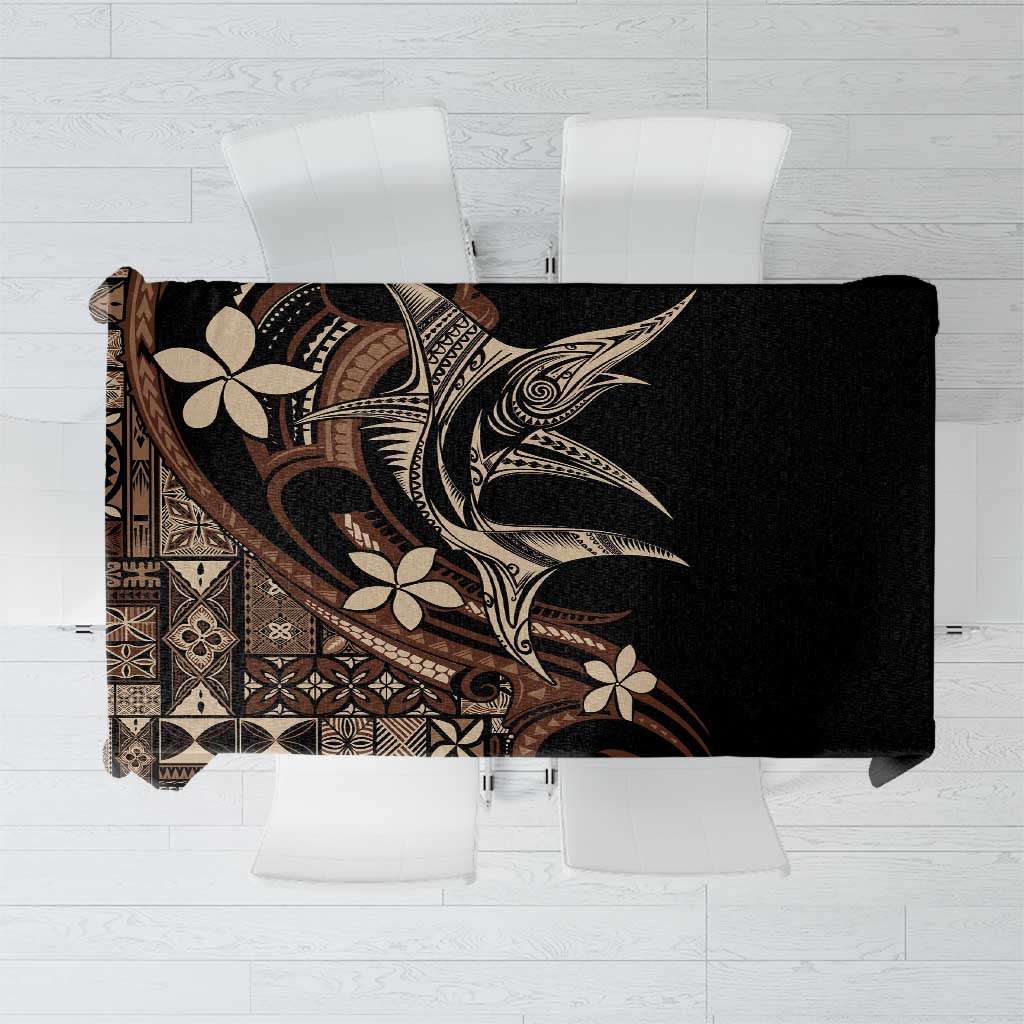 Samoa Manuia le Aso Tuto'atasi Tablecloth Siapo Mamanu Mix Tatau Marlin LT7 Black - Polynesian Pride