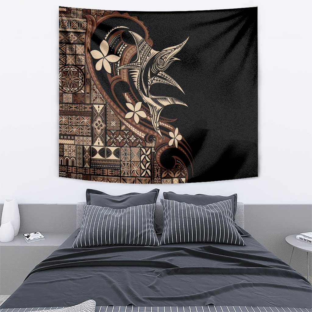 Samoa Manuia le Aso Tuto'atasi Tapestry Siapo Mamanu Mix Tatau Marlin