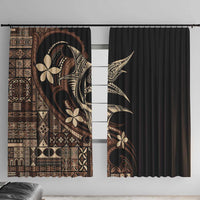 Samoa Manuia le Aso Tuto'atasi Window Curtain Siapo Mamanu Mix Tatau Marlin LT7 With Hooks Black - Polynesian Pride